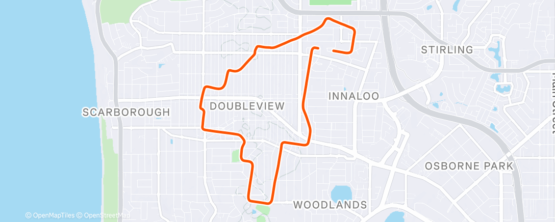 Map of the activity, MyWhoosh Perth City Circuit test ride