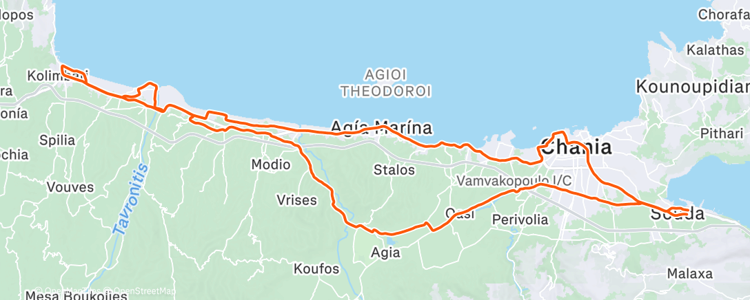 Map of the activity, Afternoon Ride
