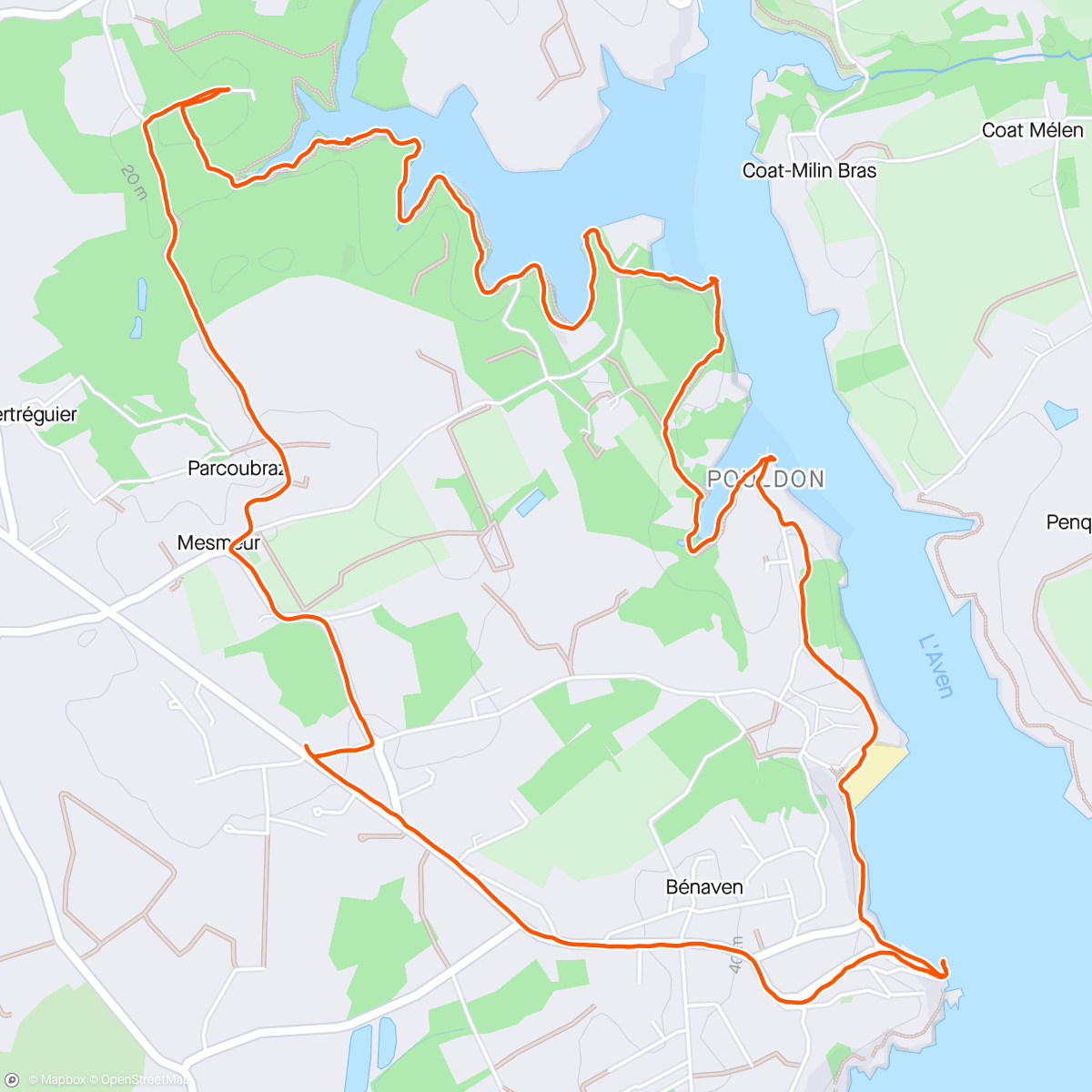 Map of the activity, Lanmeur - Kerochet - Poulguin - Poulon - Le port