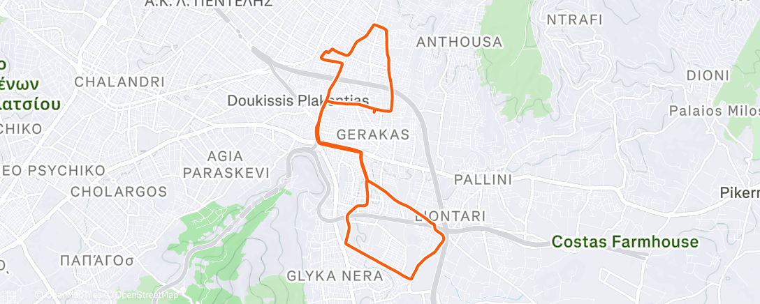 Map of the activity, Afternoon Ride