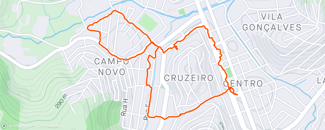 Map of the activity, Caminhada de Sábado