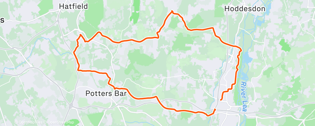 Map of the activity, Cycling