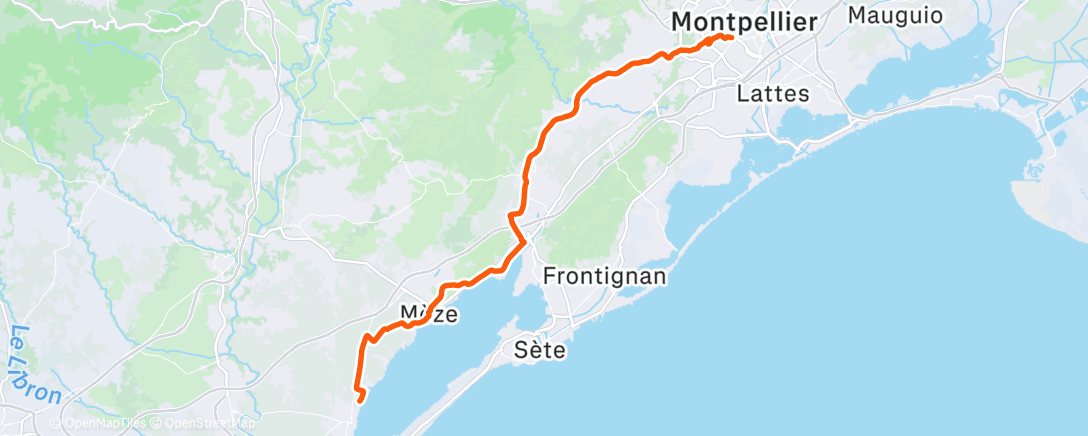 Карта физической активности (Où le pédaleur termine sa Rapha Festive 500 au bord des étangs et devant des fruits de mer)