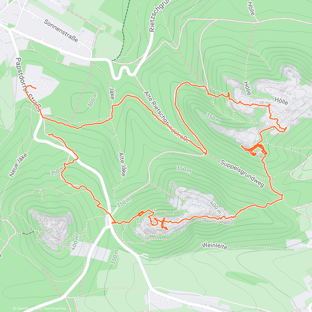 Map of the activity, Wanderung Gohrisch Papststein Eishöhle