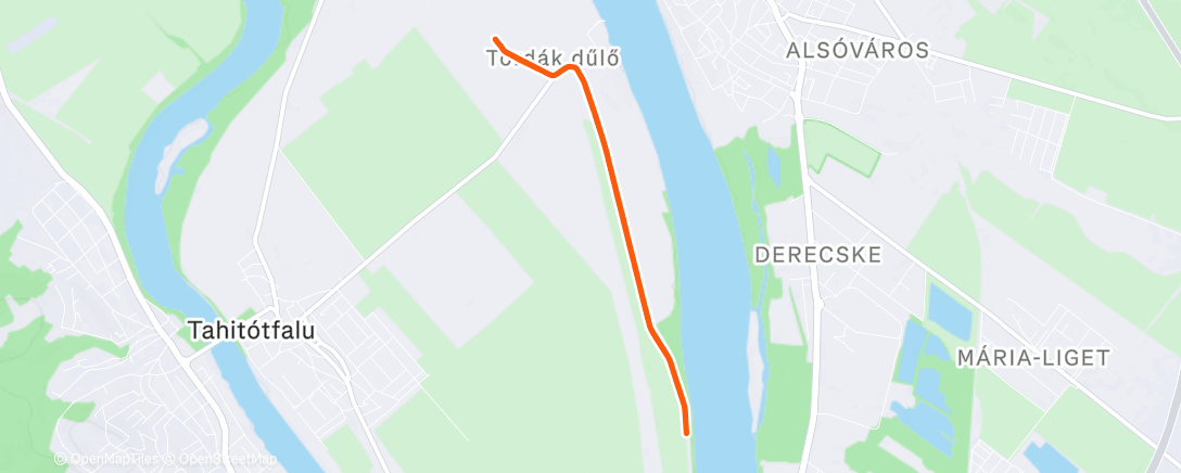 Map of the activity, Morning Run 3*8p @4:40