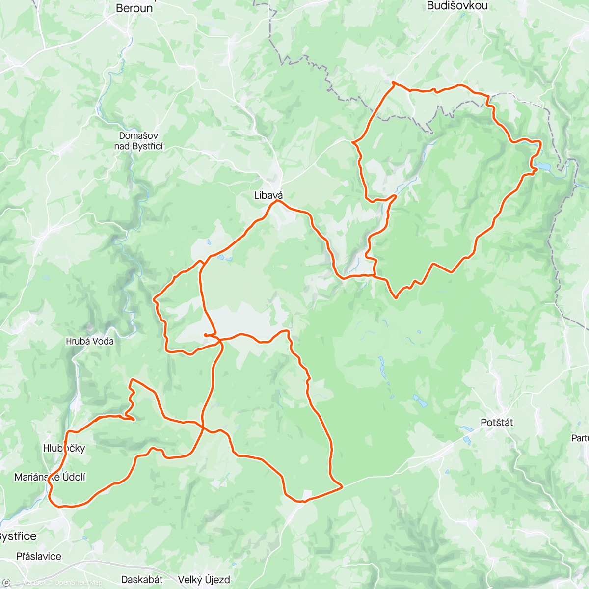 Map of the activity, Libavá