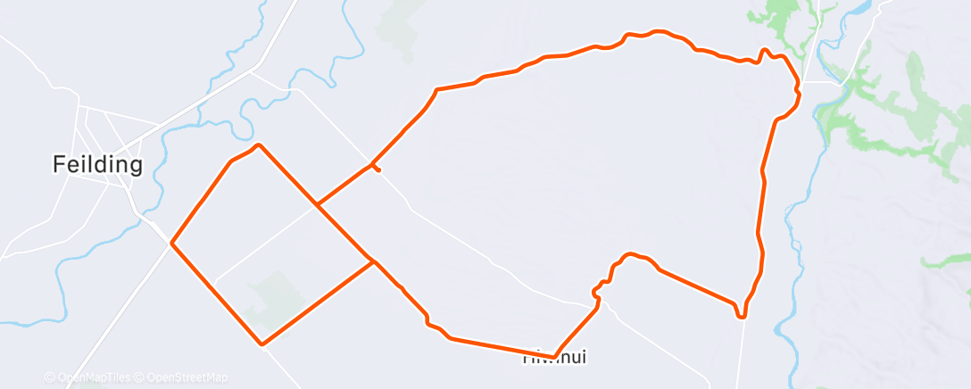 Map of the activity, Roadie  in the heat of the day.