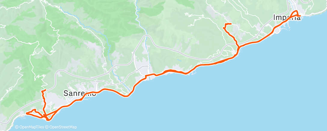 Map of the activity, Pedalata mattutina