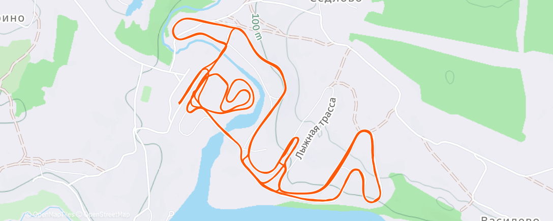 Map of the activity, Северный лыжный заезд (день)