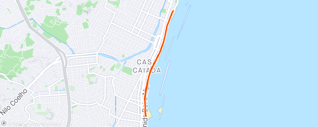 Map of the activity, Corrida no calçadão