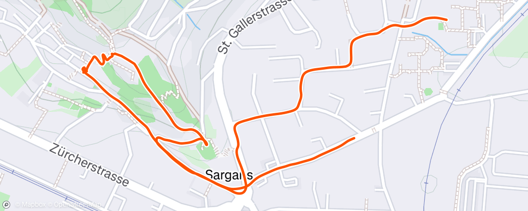 Map of the activity, Traillauf am Abend