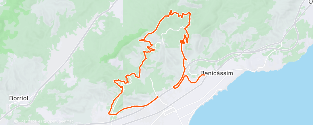 Map of the activity, Bicicleta por la tarde