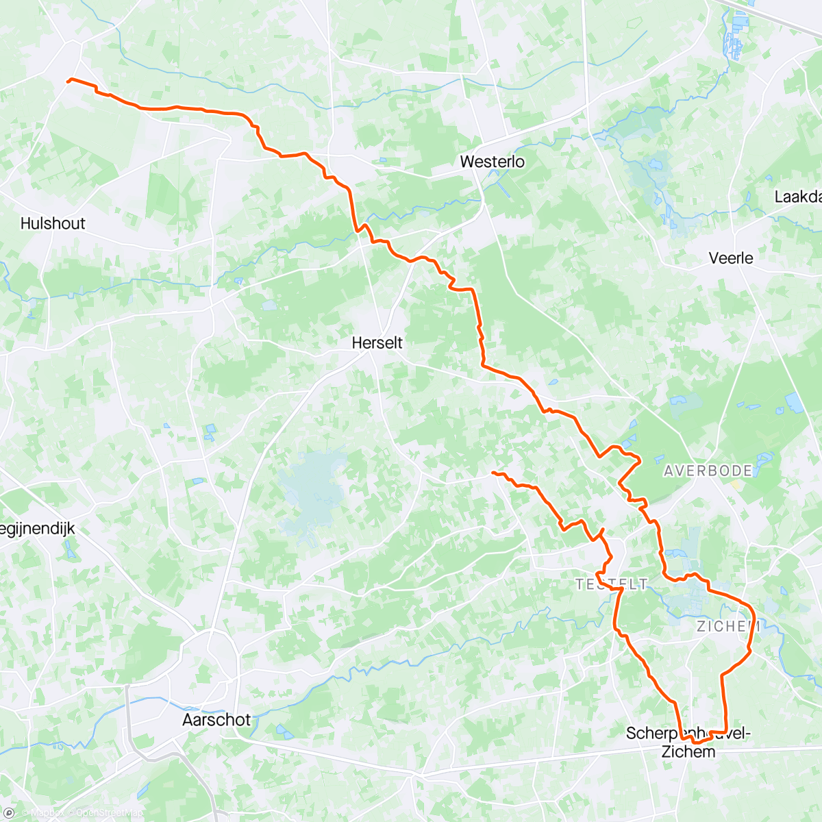 Карта физической активности (Via Scherpenheuvel naar Le Loup Garou)