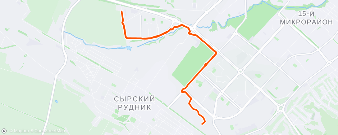 Map of the activity, Evening Run