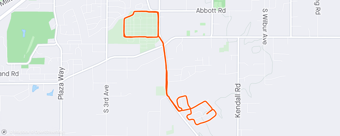 Map of the activity, Evening Run-Half Mile Intervals