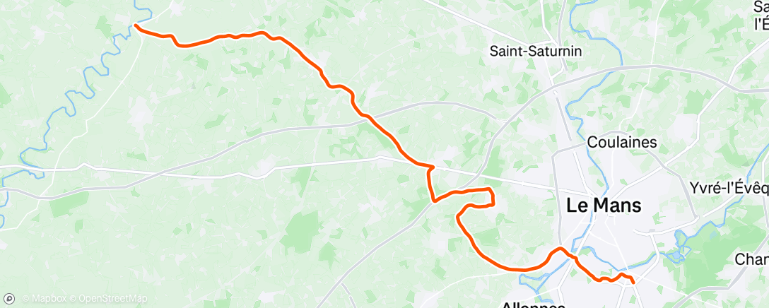 Map of the activity, Sortie vélo le matin
