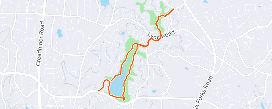 Map of the activity, Afternoon Run