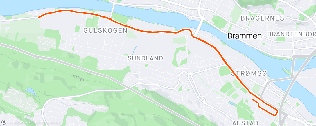 Map of the activity, Drammen10k - official time 54:14