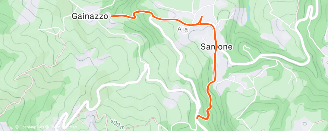 Map of the activity, 26/12/25 Samone camminata