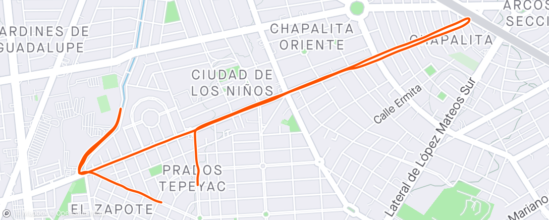 Map of the activity, Carrera por la mañana