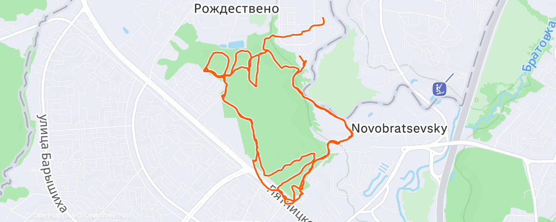 Map of the activity, Afternoon Run