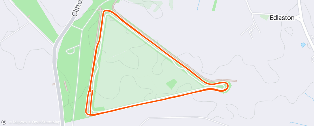 Mapa da atividade, Darley Moor Duathlon - Run 1