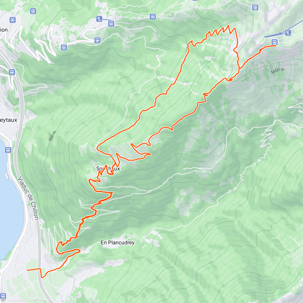 Map of the activity, Marche dans l'après-midi