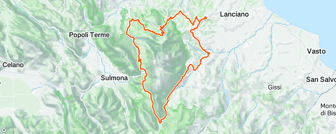 Map of the activity, Pedalata mattutina