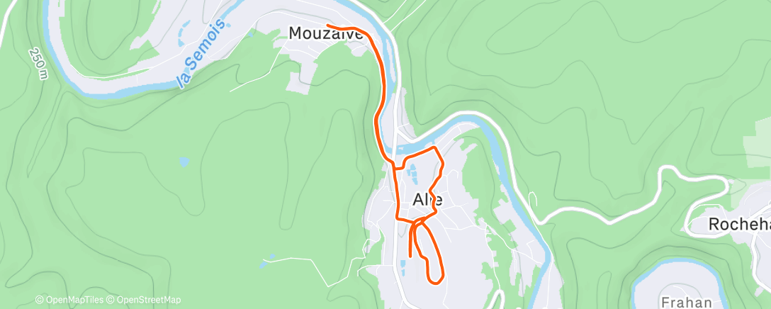 Map of the activity, Course à pied dans l'après-midi