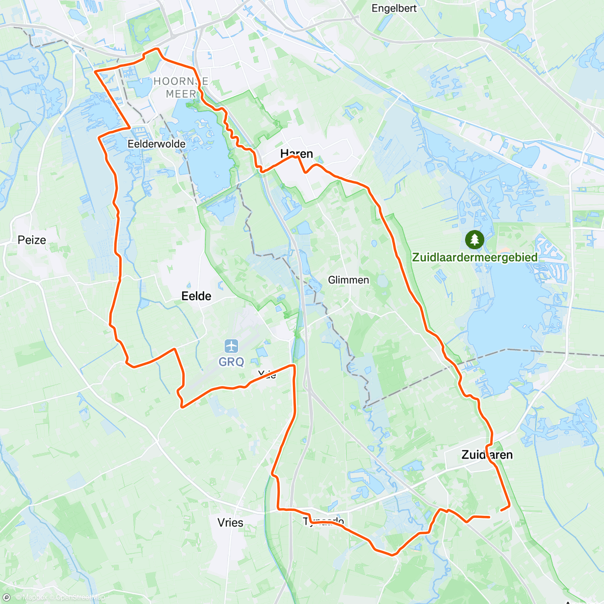 Map of the activity, Ochtendrit met de vrouw.