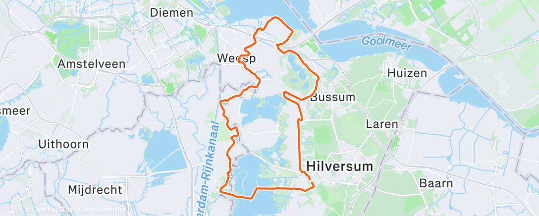 Map of the activity, Afternoon Ride