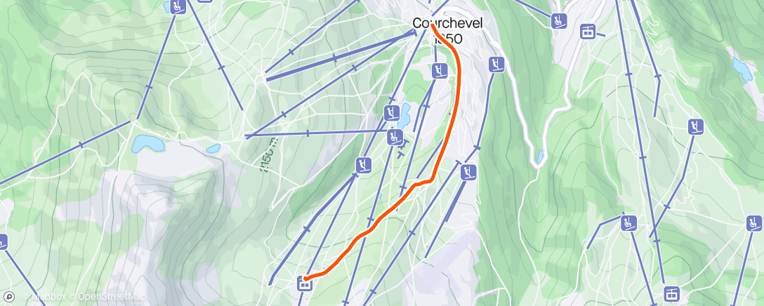 Map of the activity, Slopes - A day snowboarding at Les 3 Vallées