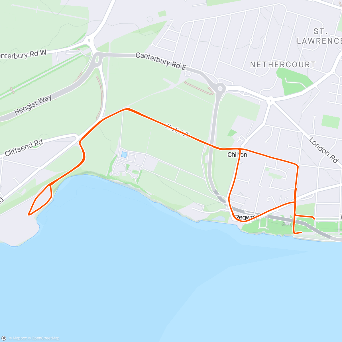 Map of the activity, Battling the elements on Coasties Thursday run