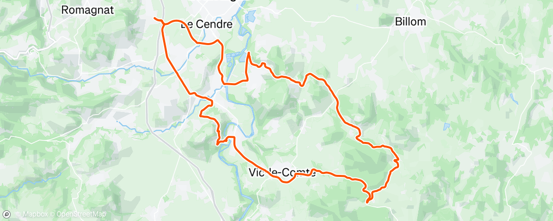Map of the activity, Sortie vélo le matin