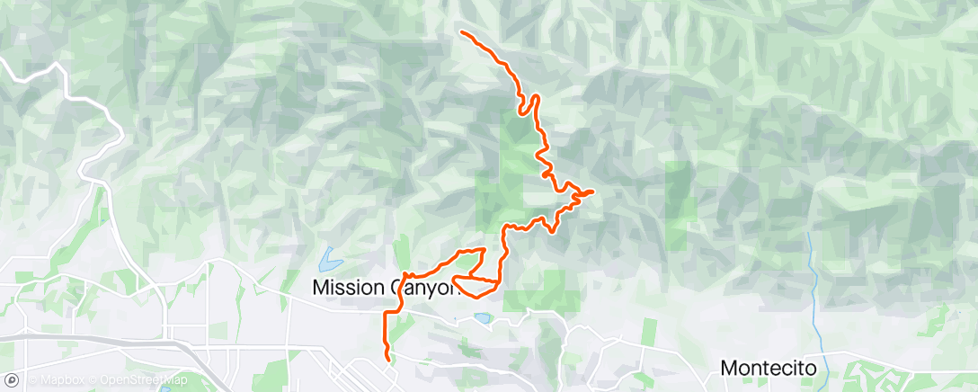 Map of the activity, Santa Barbara mission to the top of Gibraltar