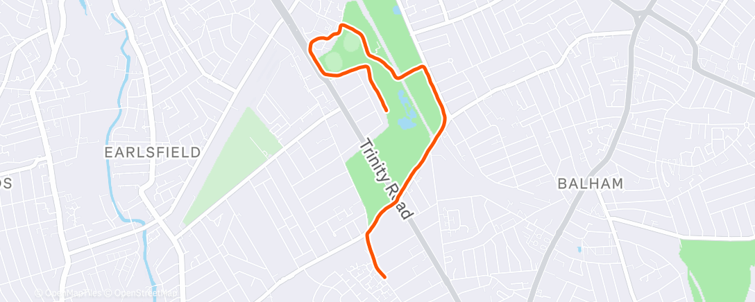 Map of the activity, Morning Run
