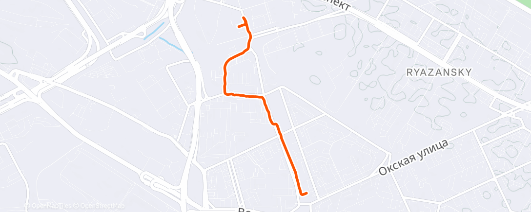 Map of the activity, Afternoon Run
