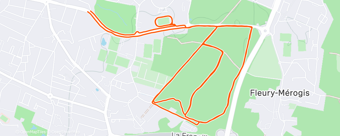 Map of the activity, Course à pied le matin