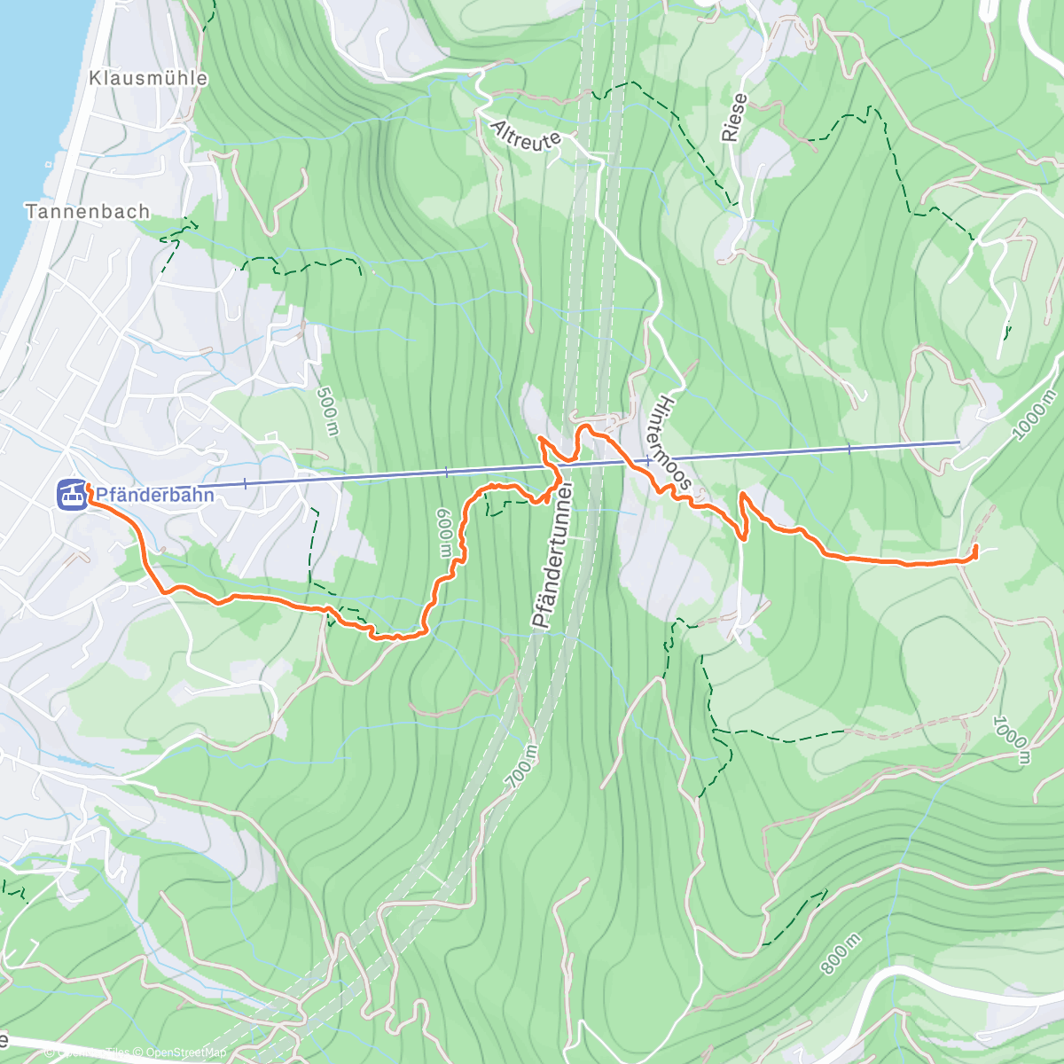 Map of the activity, Pfänder