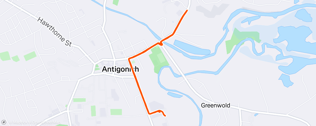 Map of the activity, Afternoon Run