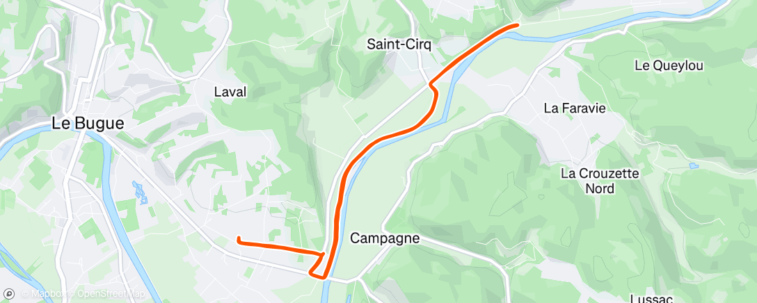 Map of the activity, Course à pied dans l'après-midi