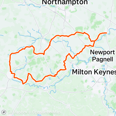 Brackley | 98.7 km Running Route on Strava