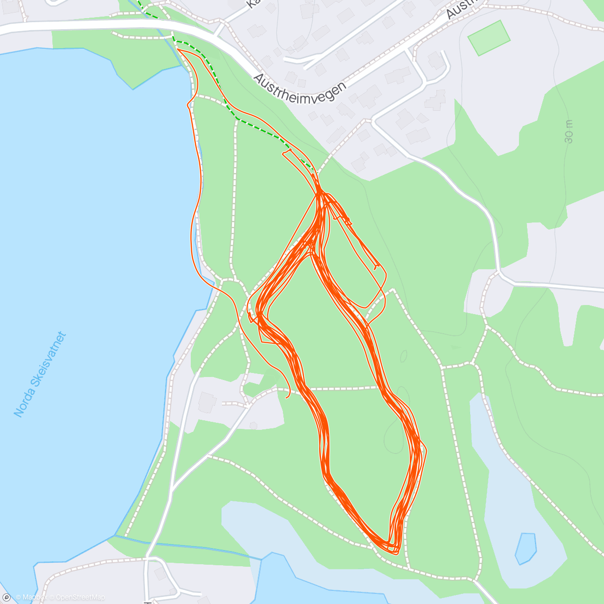Map of the activity, 10x1km i Vangen