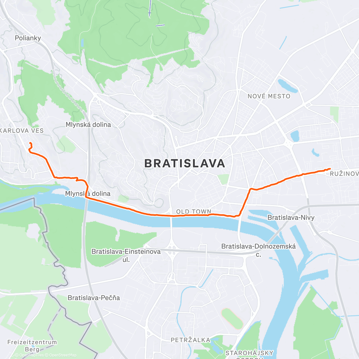 Map of the activity, Afternoon Walk