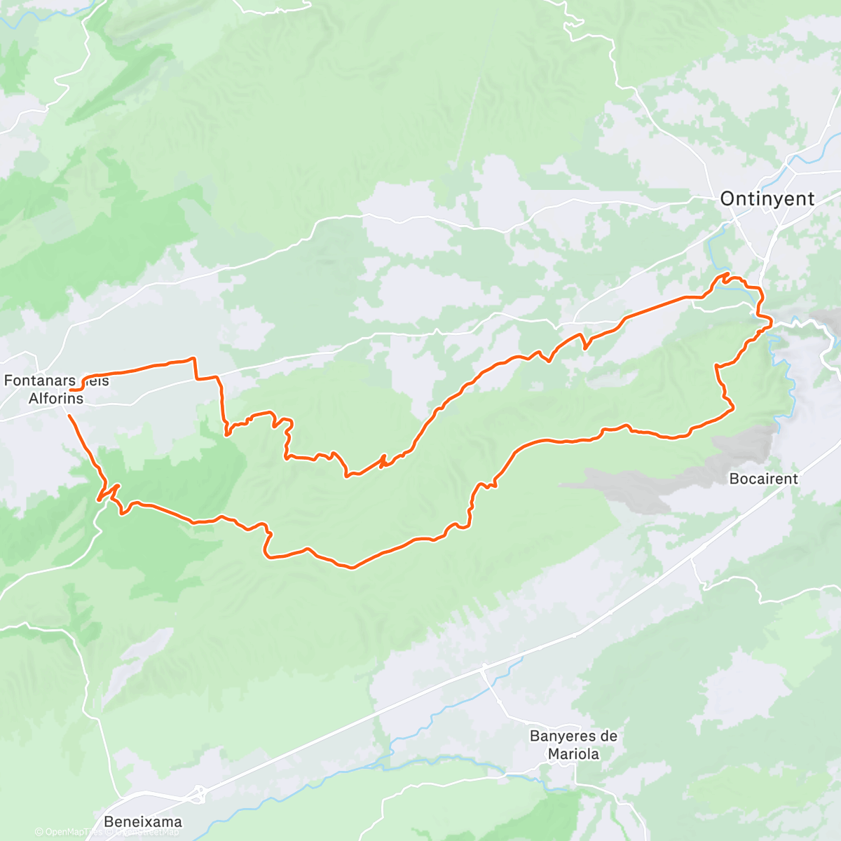 Map of the activity, Bicicleta de montaña matutina