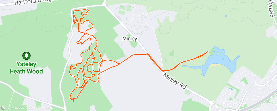 Map of the activity, One lap of last Sunday's Gorrick 3-6-9 race.... tried to follow tracks and a route on Komoot.... apart from a couple of wrong turns it went OK.