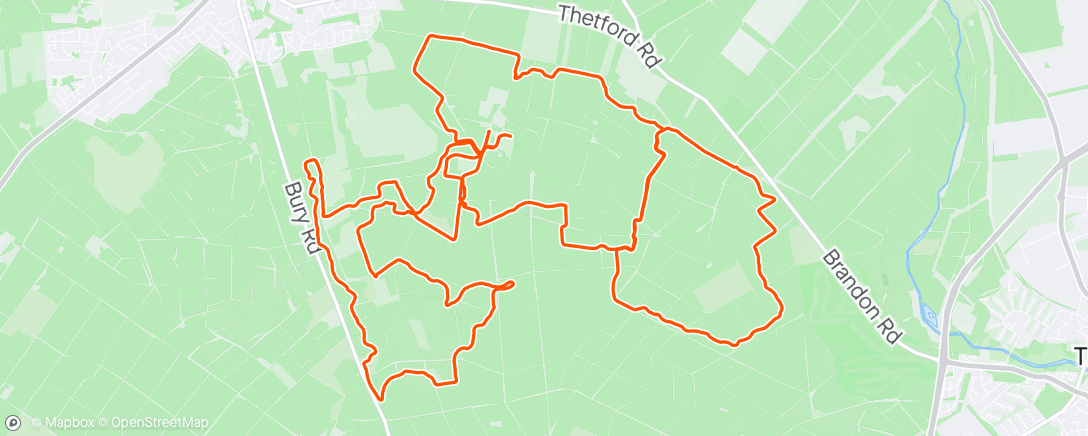 Map of the activity, Thetford Forest XC