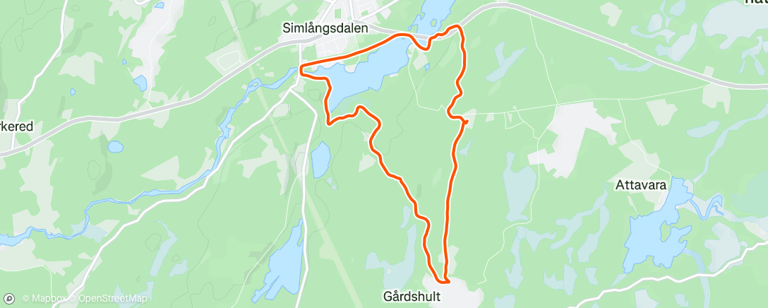 Map of the activity, Afternoon Run