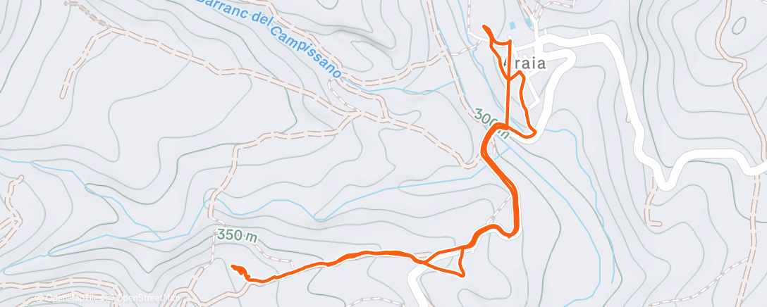 Map of the activity, Caminata de tarde