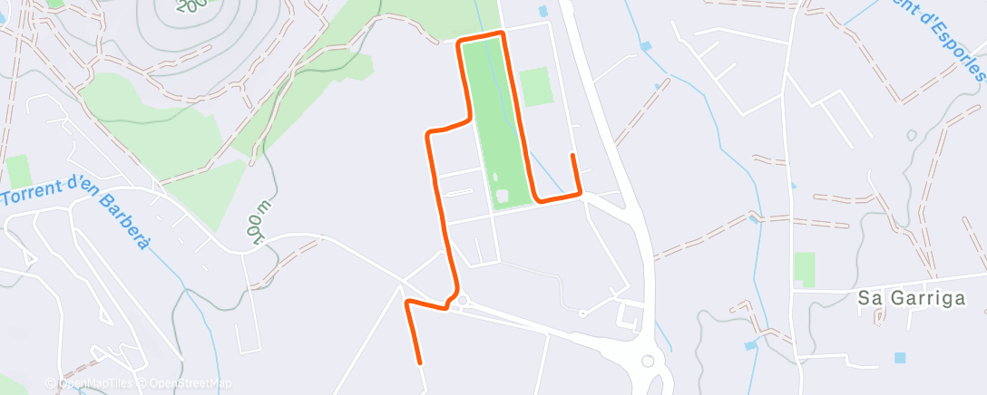Map of the activity, Carrera de noche